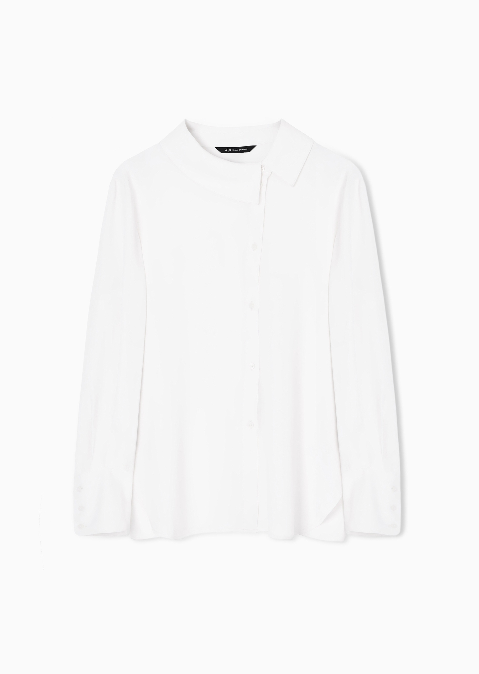 ARMANI EXCHANGE 女士人造棉长袖翻领侧门襟休闲衬衫