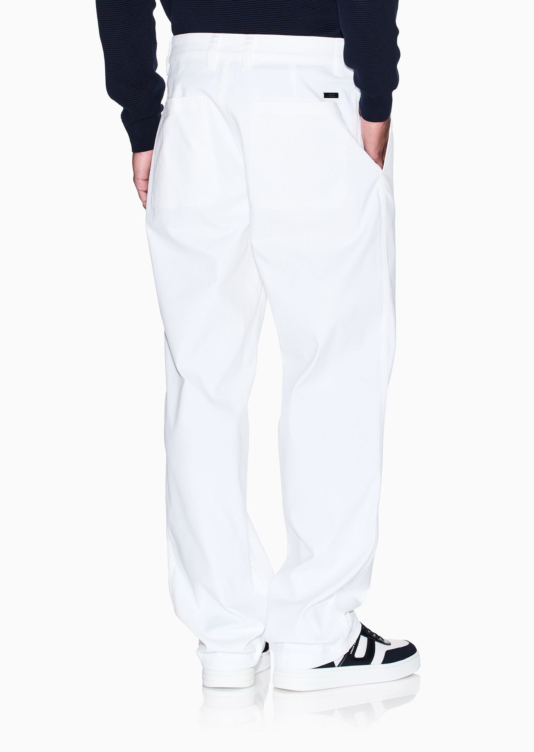 ARMANI EXCHANGE 男士纯棉微弹宽松长款直筒休闲裤