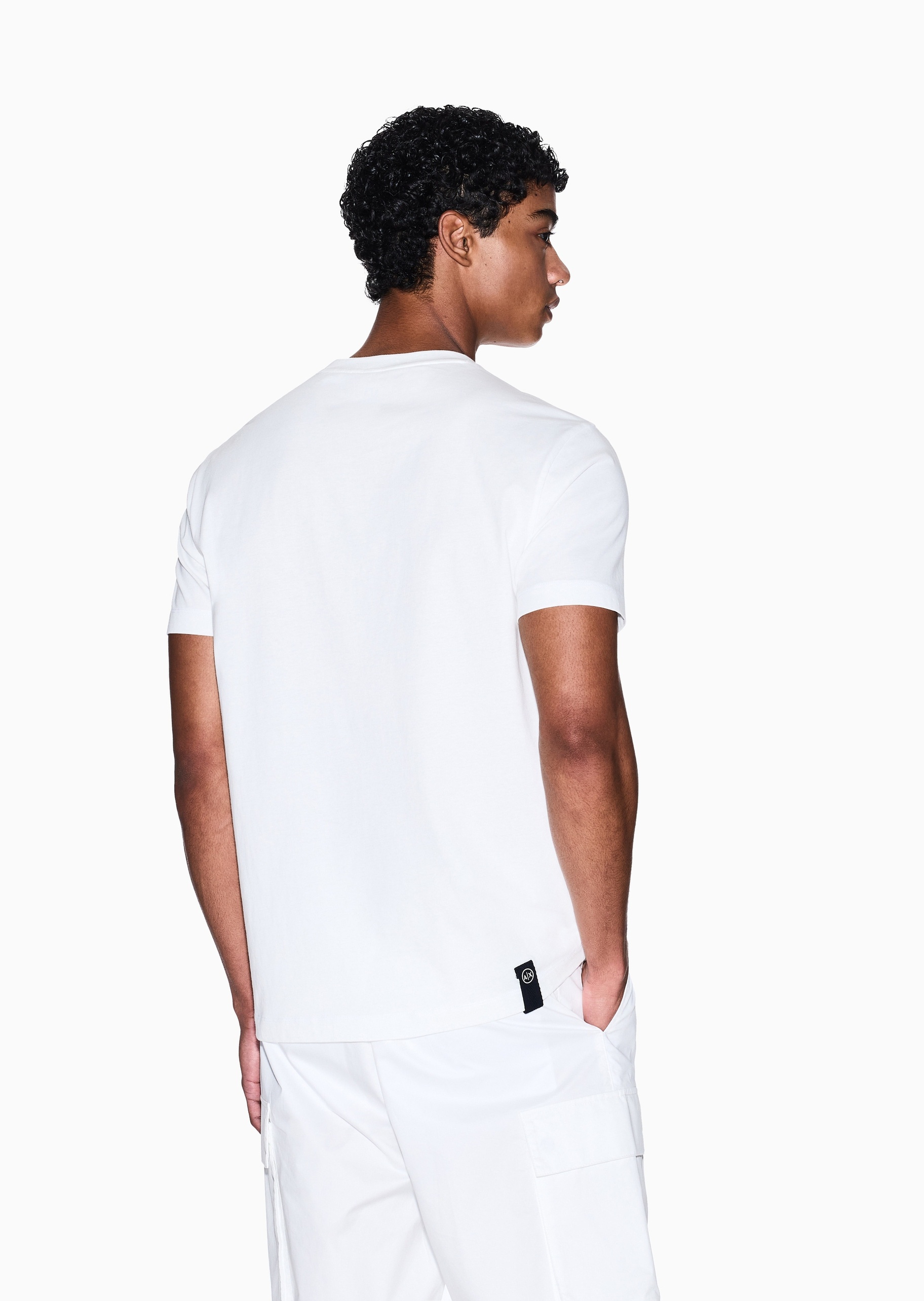 ARMANI EXCHANGE 男士纯棉合身短袖圆领正肩印花轻薄T恤衫
