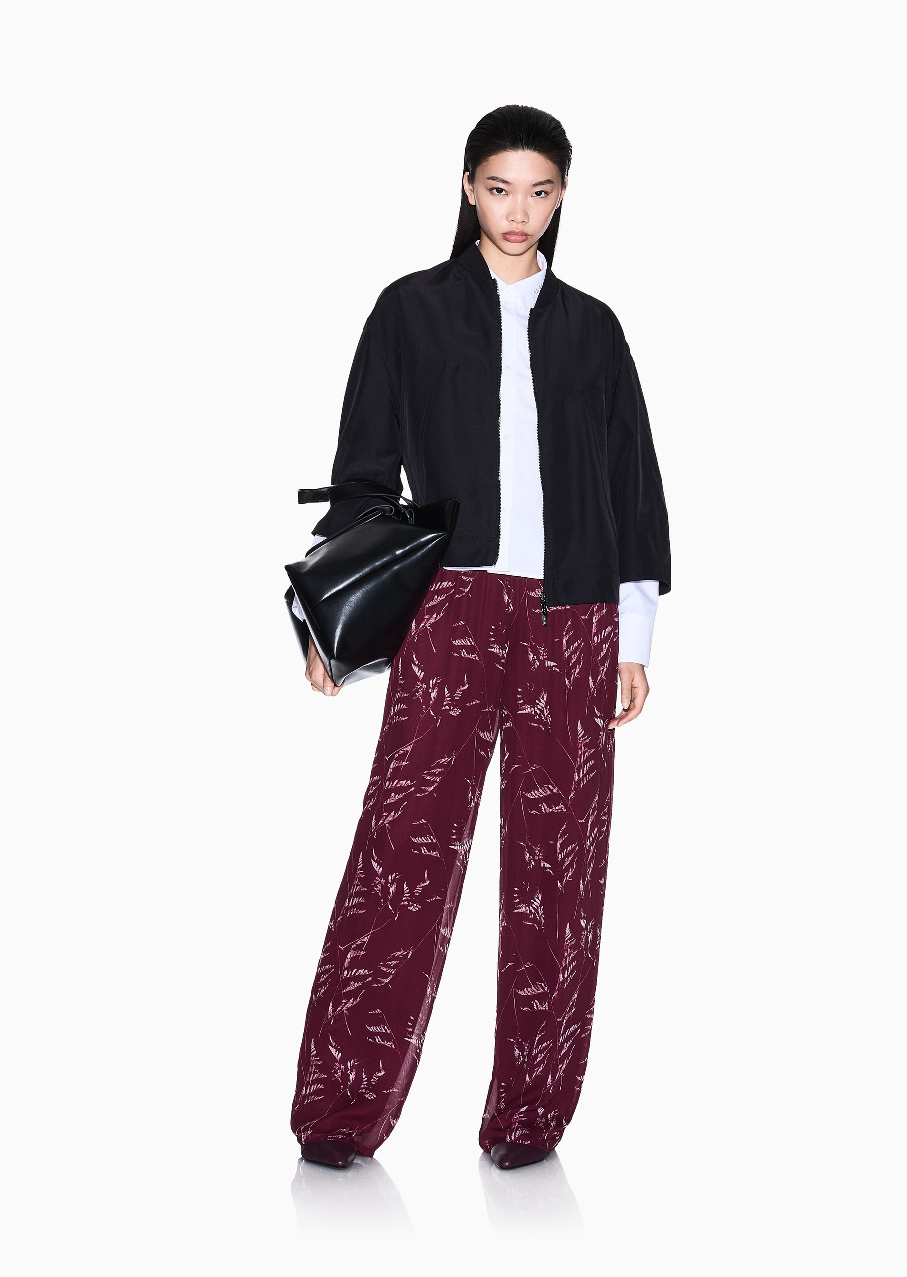 ARMANI EXCHANGE 女士棉质长袖翻领纽扣纯色休闲衬衫