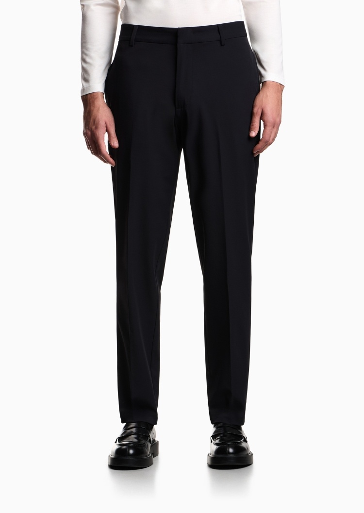 Emporio Armani 男士直筒商务松弛感弹力合身休闲裤