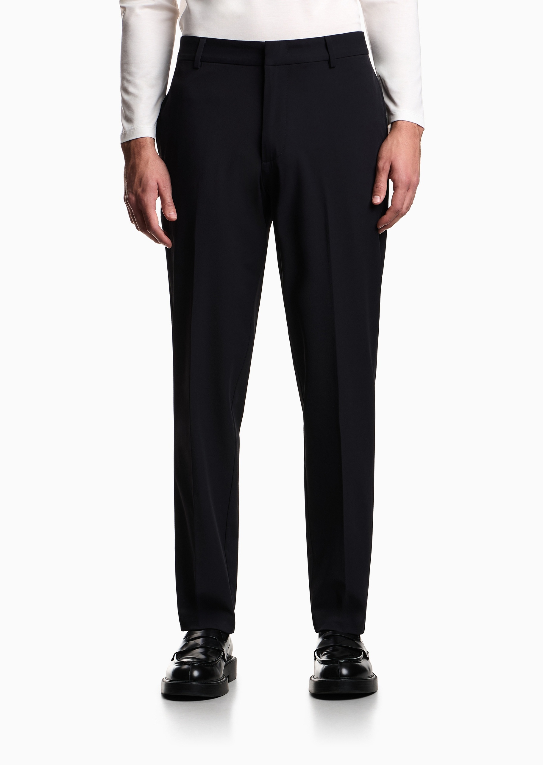 Emporio Armani 男士直筒商务松弛感弹力合身休闲裤