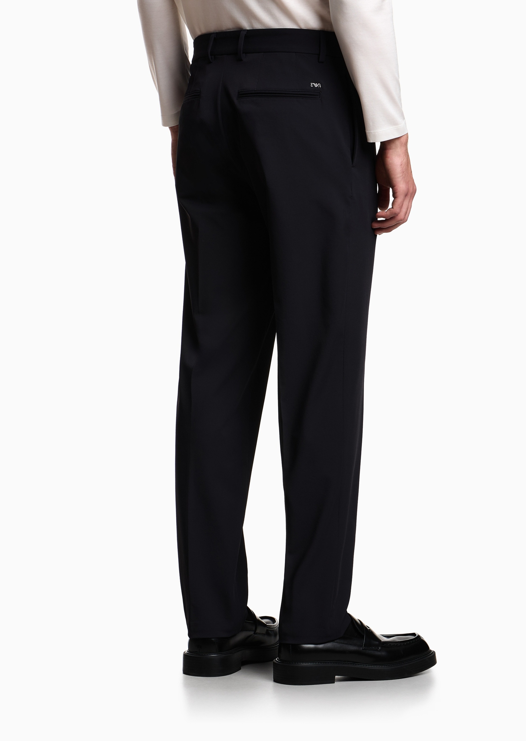 Emporio Armani 男士直筒商务松弛感弹力合身休闲裤