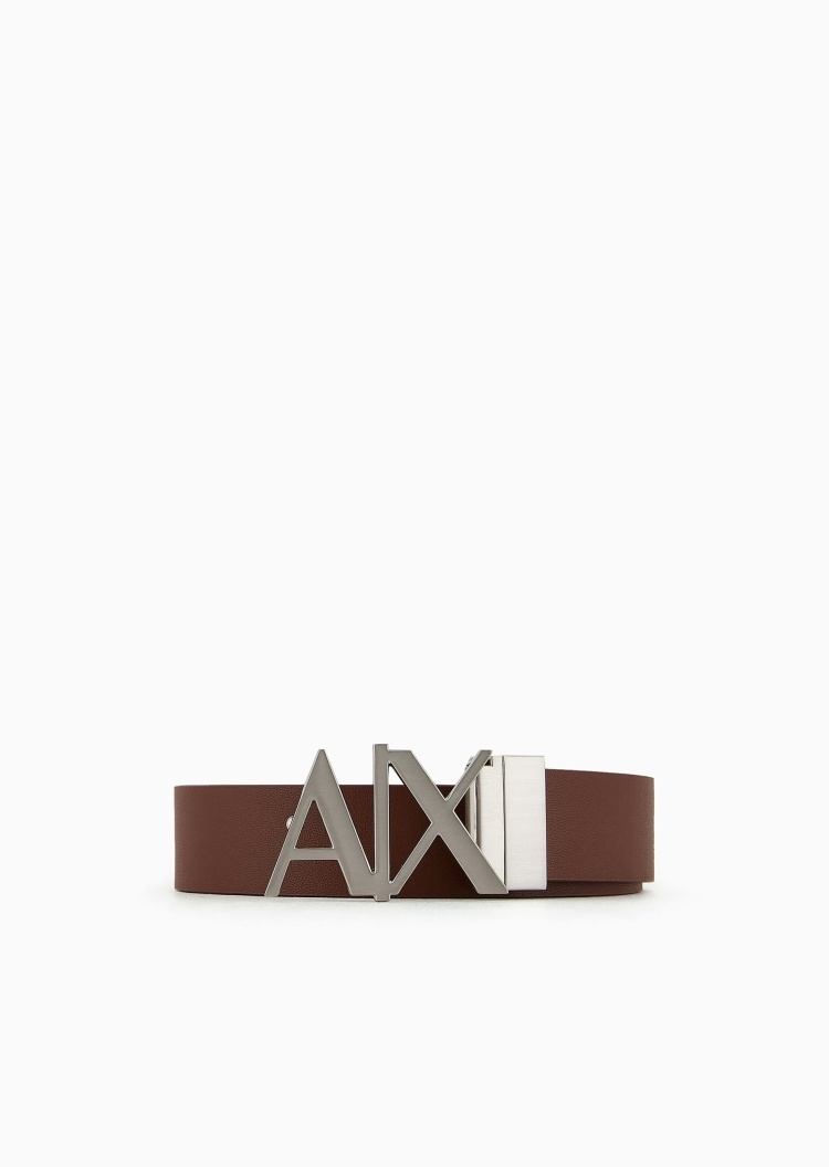 ARMANI EXCHANGE 男士商务镂空双面板扣腰带3CM宽礼物