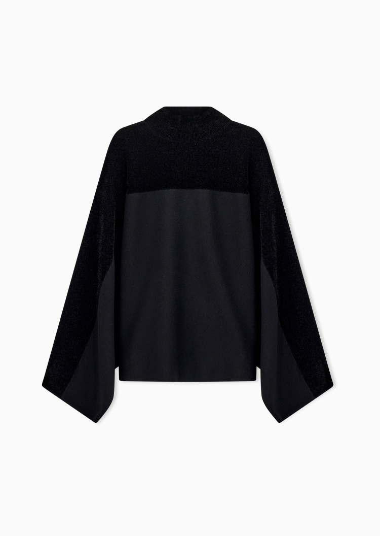 Emporio Armani 女士宽松长袖半高领老钱风套头针织衫