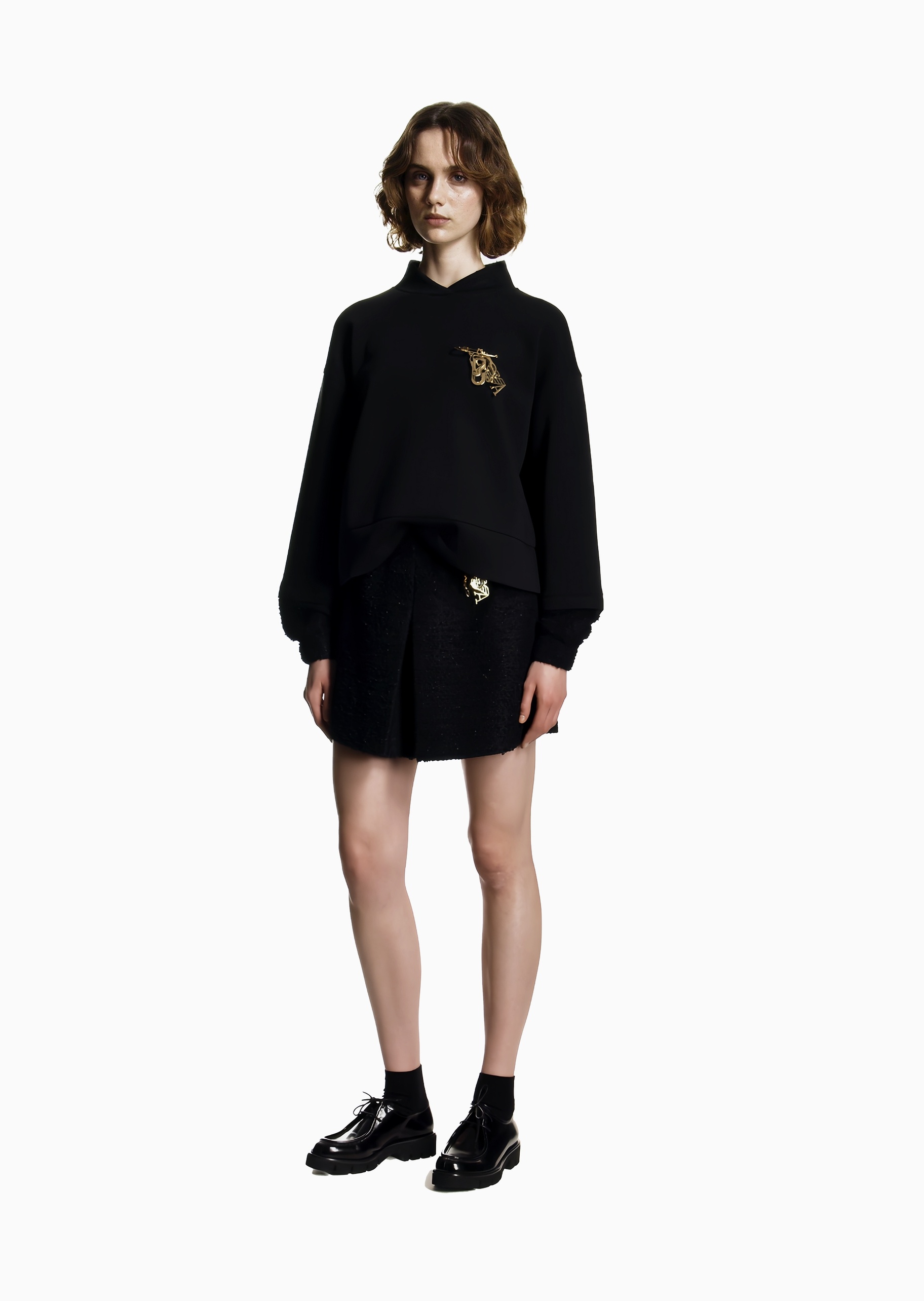 Emporio Armani 马年限定女士短款A字复古半身裙