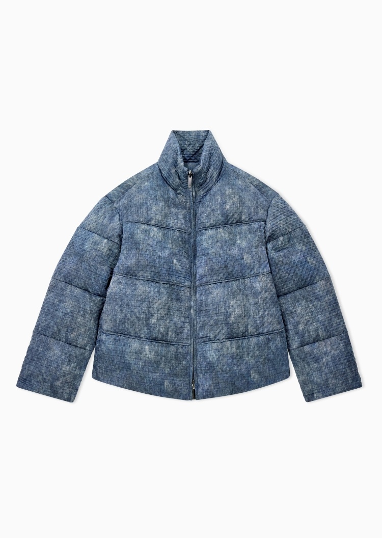 Emporio Armani 女士短款立领双面穿面包夹克棉服外套