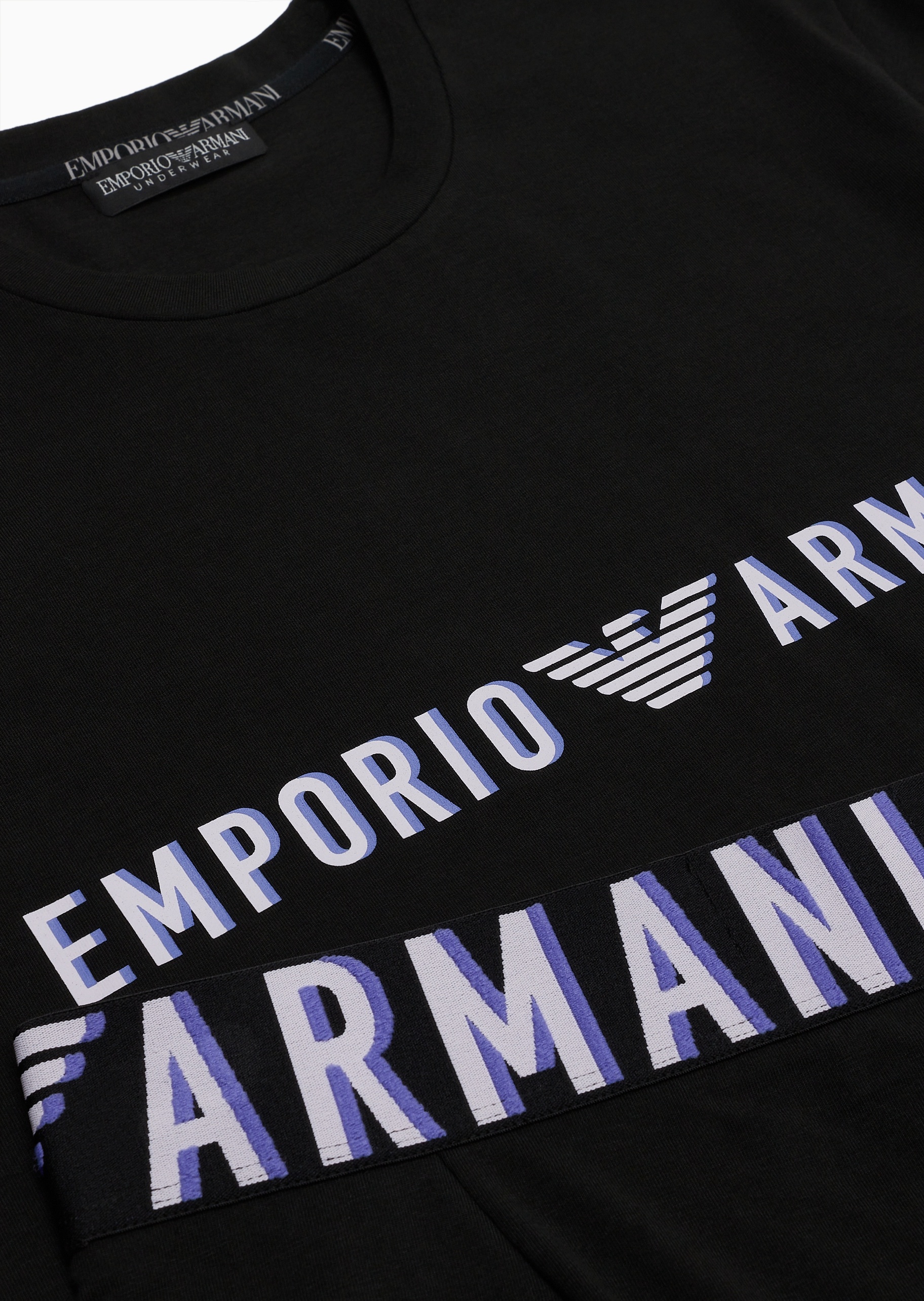 Emporio Armani 男士纯棉弹力圆领短袖T恤平角短裤居家套装
