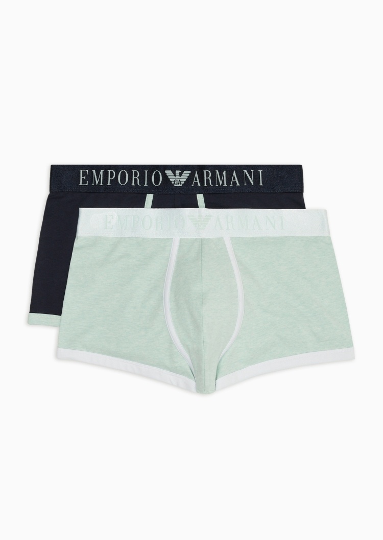 Emporio Armani 男士纯棉弹力平角两条装内裤套装