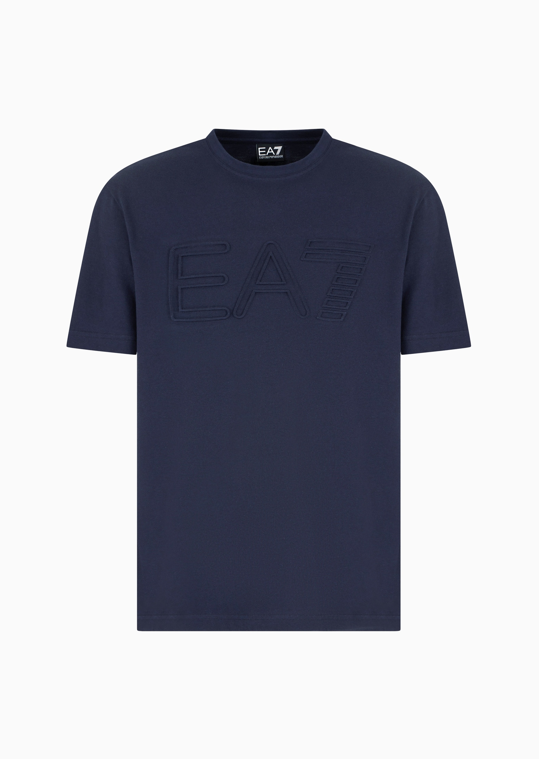 EA7 男士全棉合身短袖圆领正肩健身训练T恤