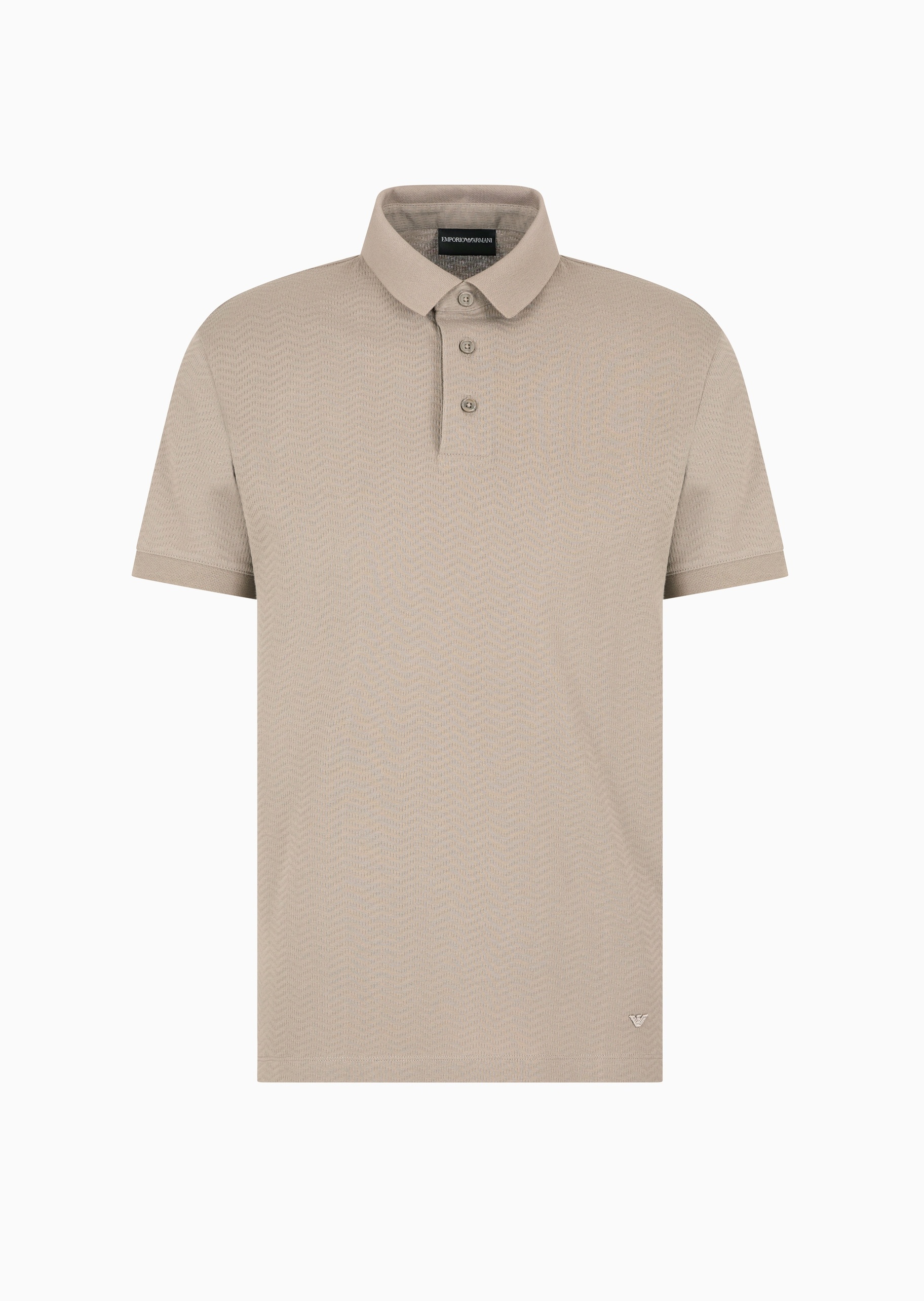 Emporio Armani 男士全棉合身翻领通体提花多色Polo衫