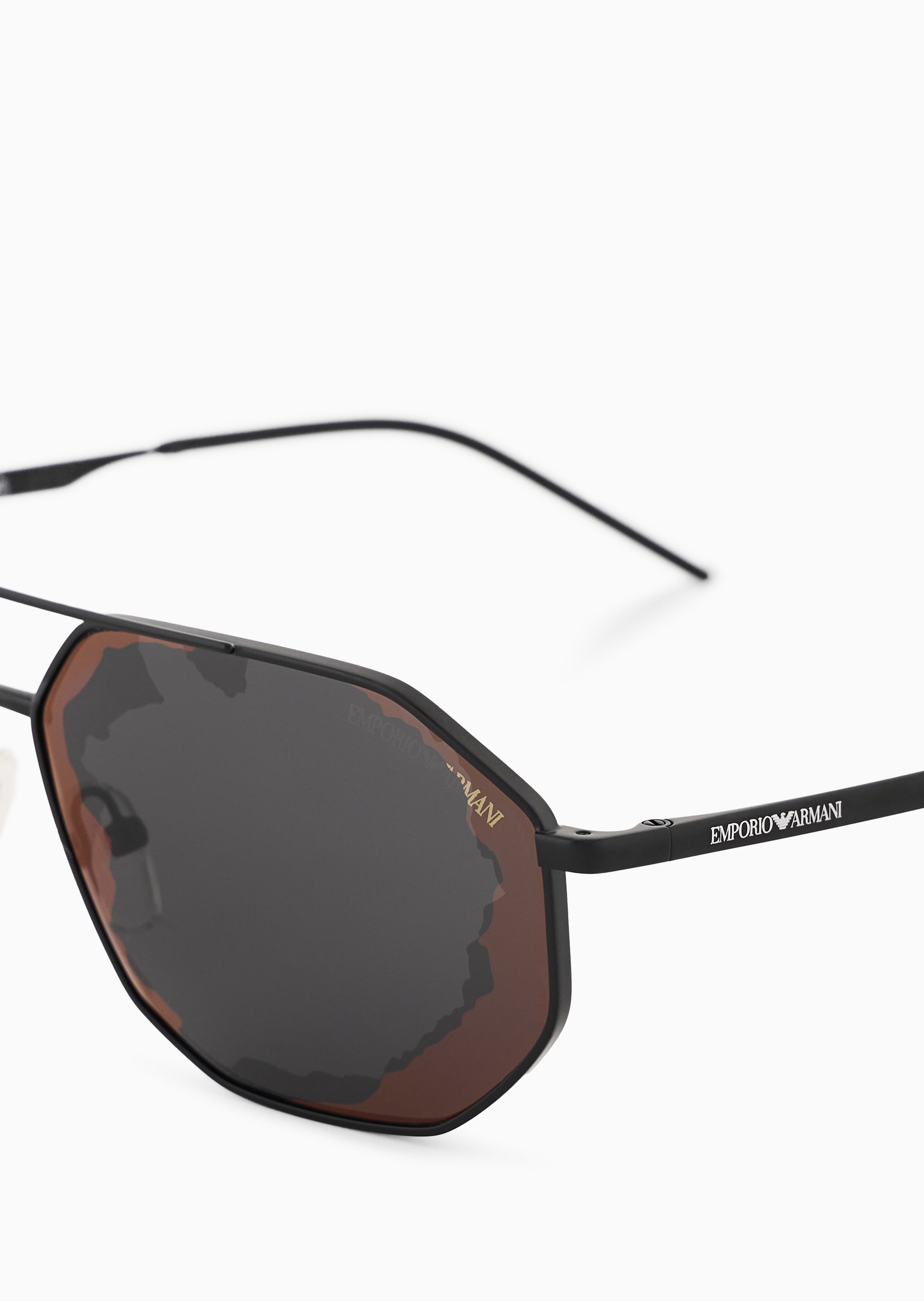 Emporio Armani 男士不规则形金属细框潮流太阳眼镜