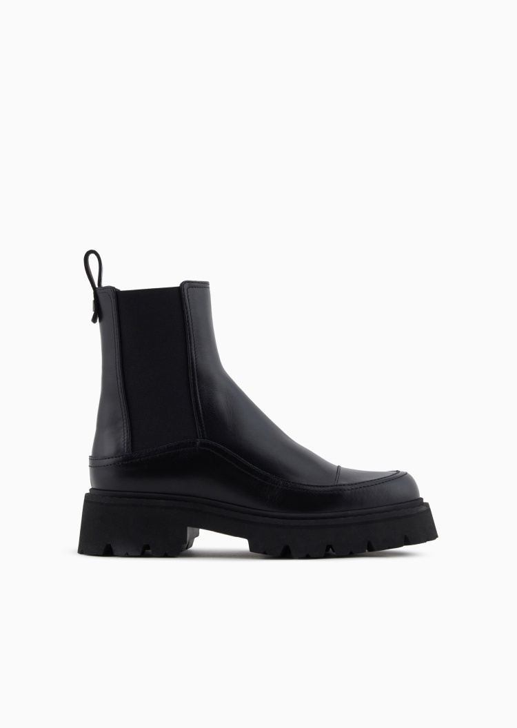 Emporio Armani 女士秀场同款牛皮革商务通勤休闲皮鞋靴子