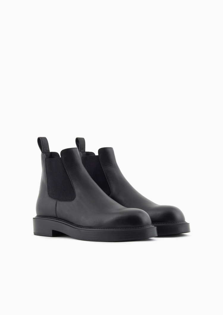 Emporio Armani 男士商务通勤牛毛皮休闲皮鞋靴子