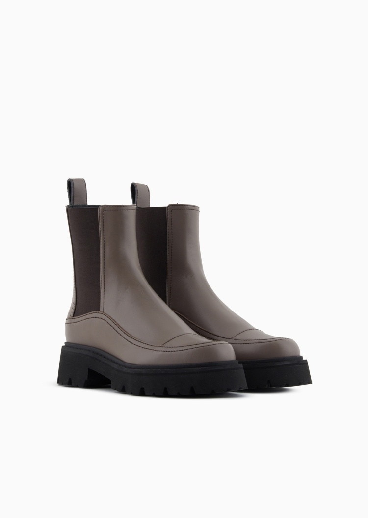 Emporio Armani 女士商务通勤牛皮革休闲皮鞋靴子