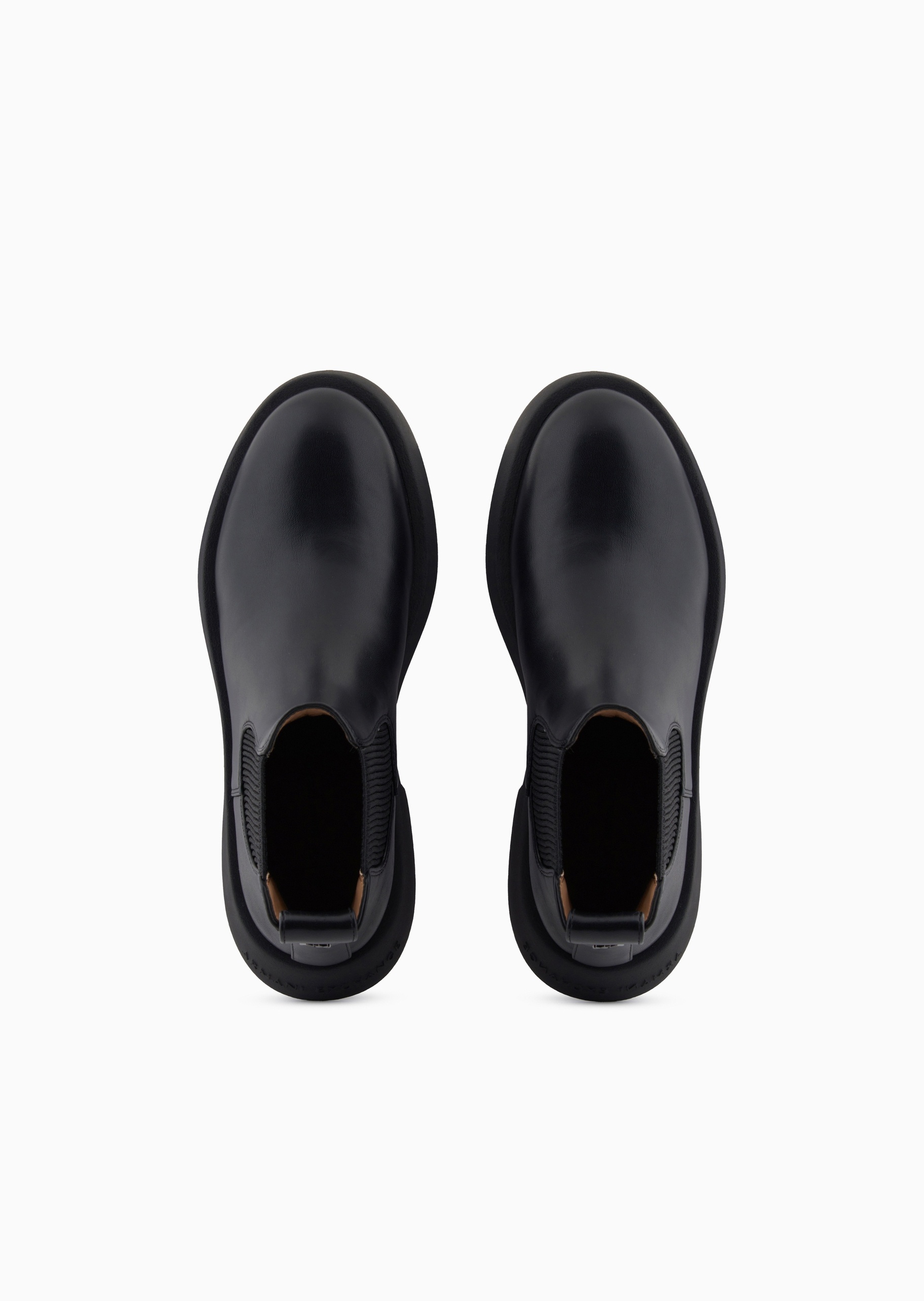 ARMANI EXCHANGE 女士松紧袢带短筒圆头字母标识靴子