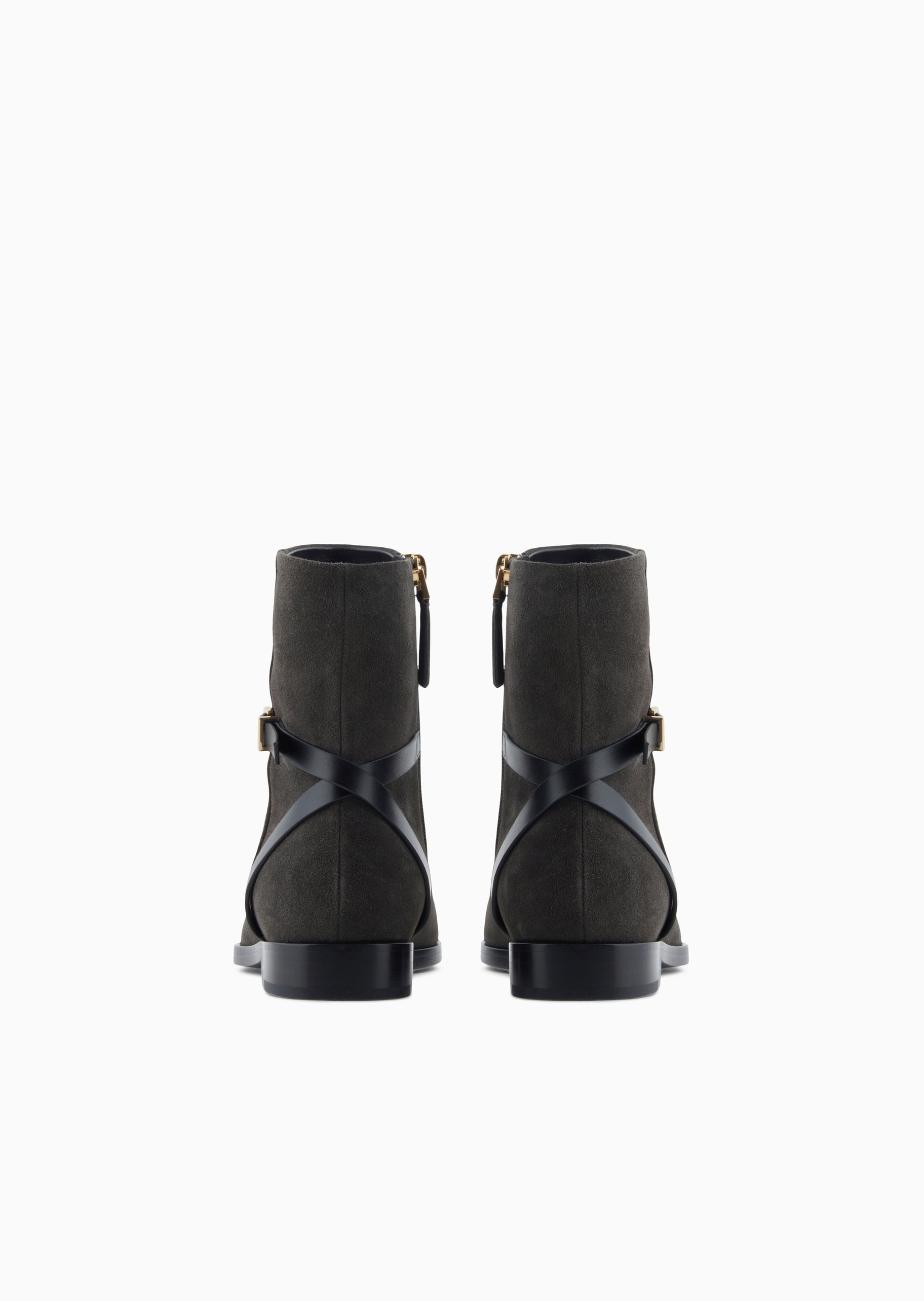 Giorgio Armani 女士绒面革侧拉链短筒休闲时尚秀场同款靴子