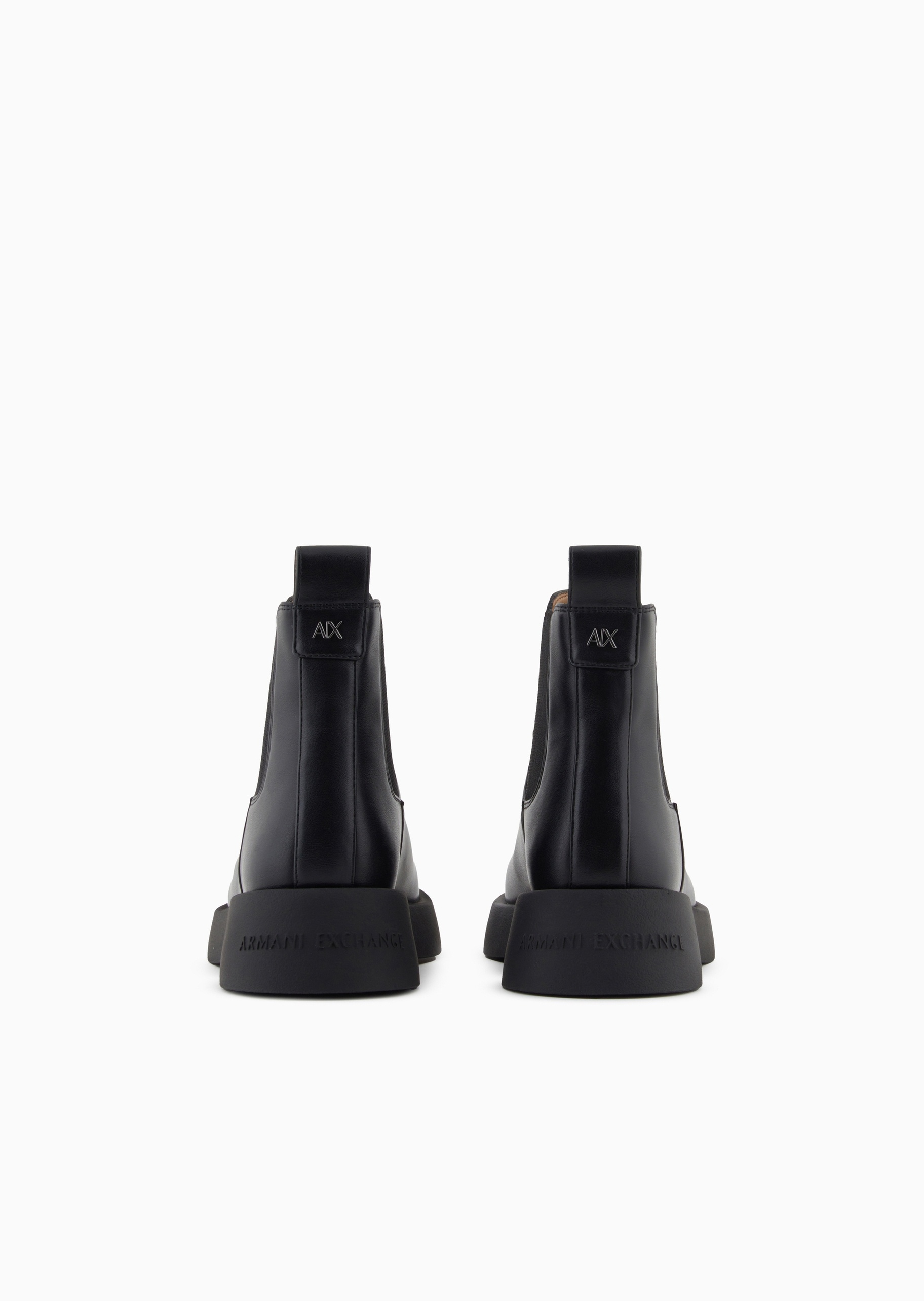 ARMANI EXCHANGE 女士松紧袢带短筒圆头字母标识靴子