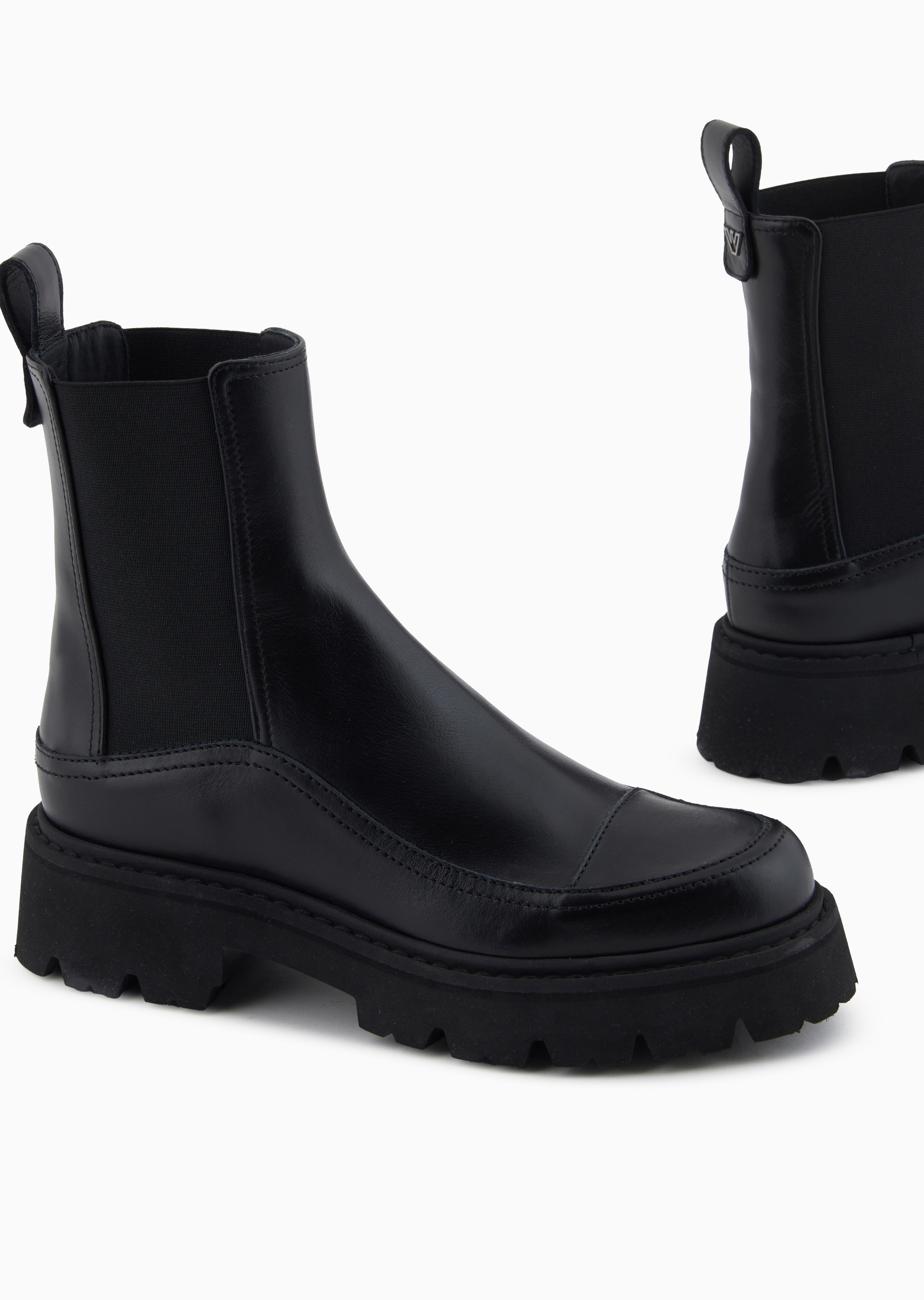 Emporio Armani 女士秀场同款牛皮革商务通勤休闲皮鞋靴子