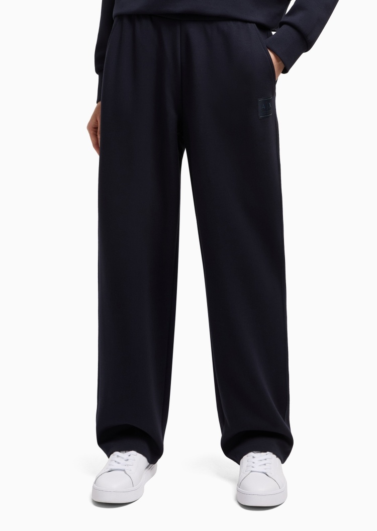 ARMANI EXCHANGE 女士宽松长款直筒垂坠感纯色休闲裤