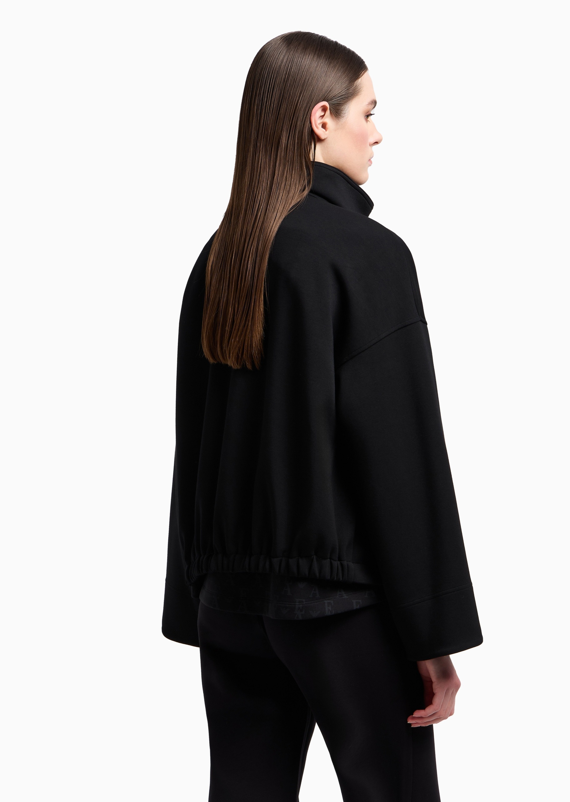 Emporio Armani 女士宽松长袖按扣翻领落肩休闲廓形夹克