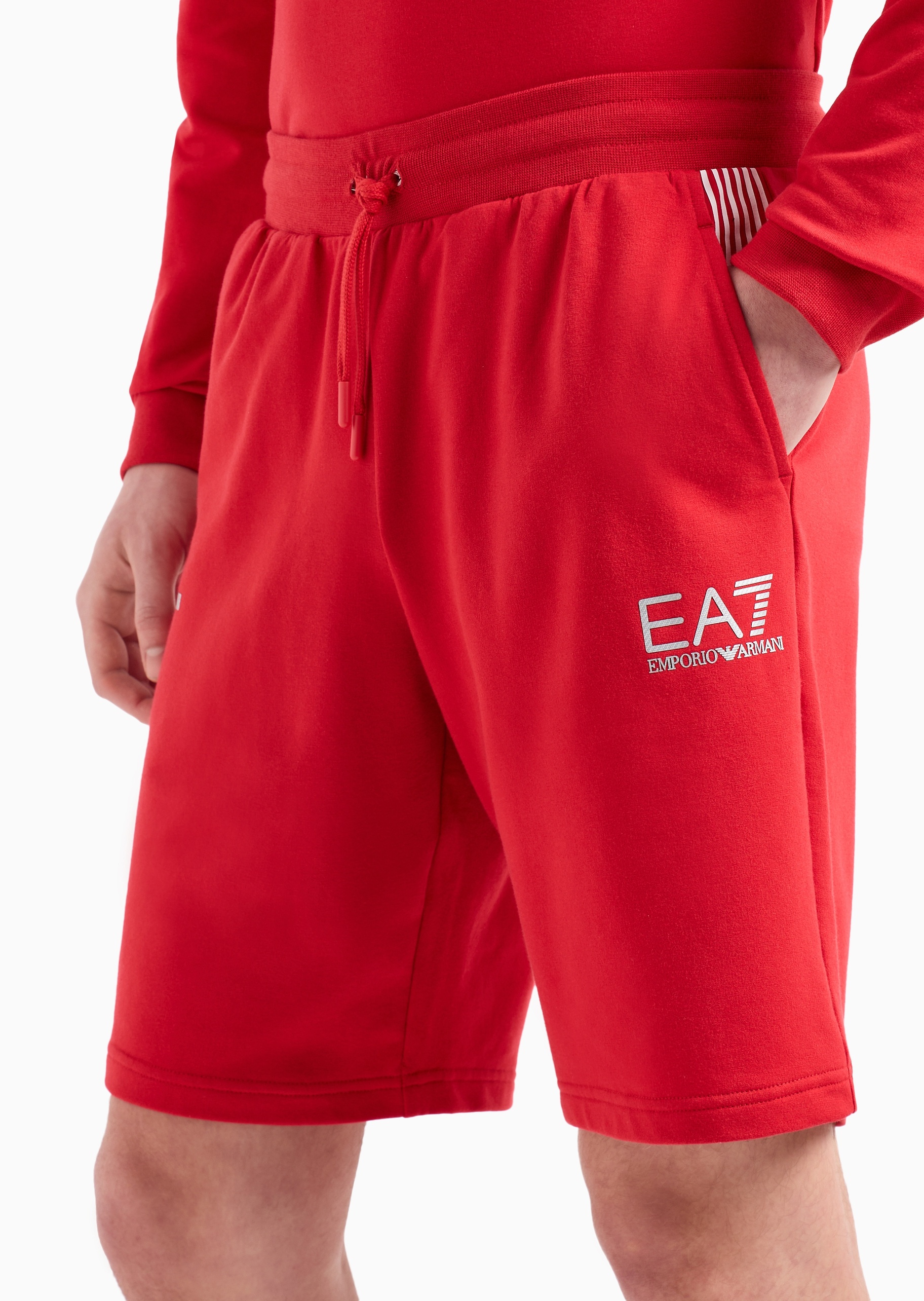 EA7 男士VENTUS7宽松系带腰健身训练短裤