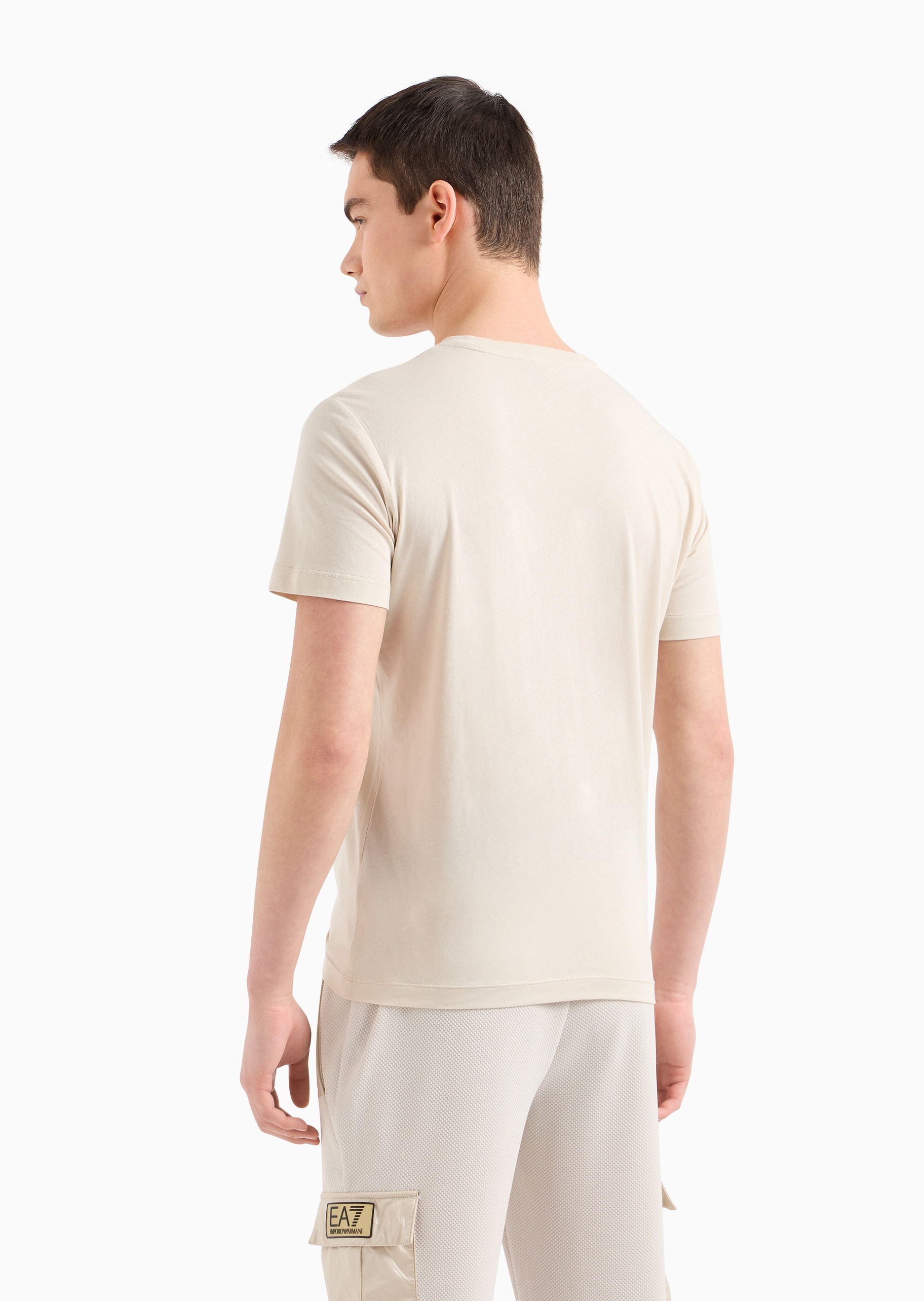 EA7 男士全棉合身短袖圆领健身训练T恤