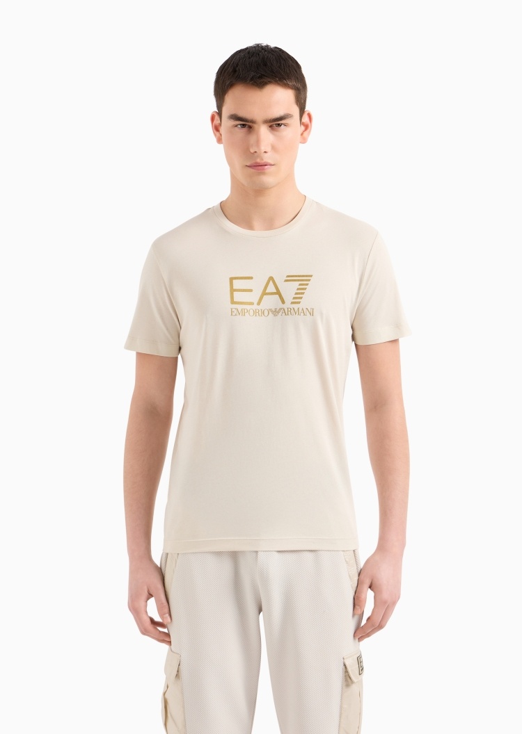 EA7 男士全棉合身短袖圆领健身训练T恤
