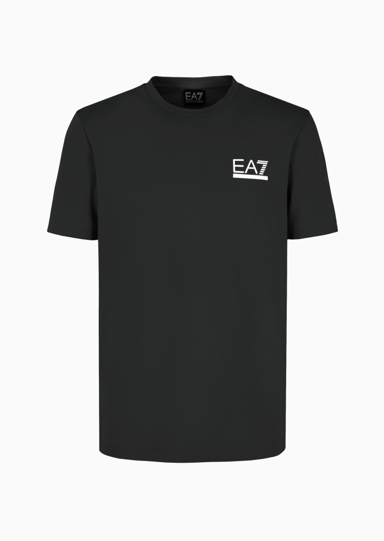 EA7 男士弹力重磅合身短袖圆领撞色印花网球T恤