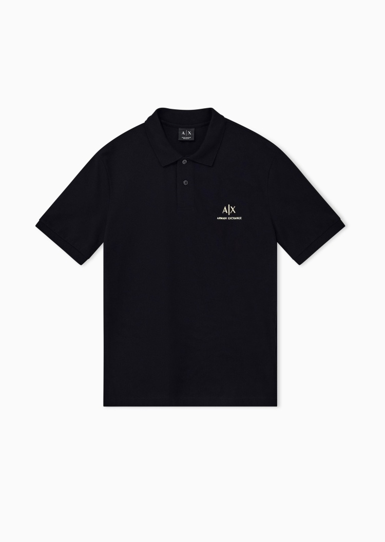 ARMANI EXCHANGE 男士纯棉短袖翻领正肩刺绣Polo衫