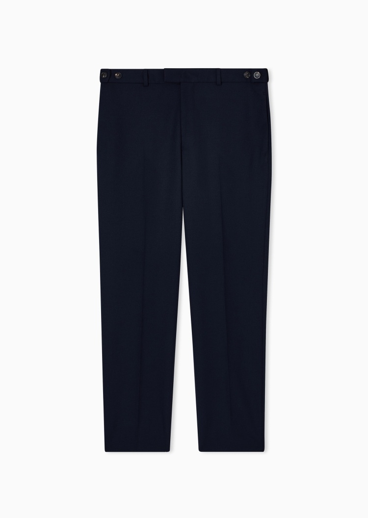 Emporio Armani 男士长款直筒商务老钱风纯色休闲裤