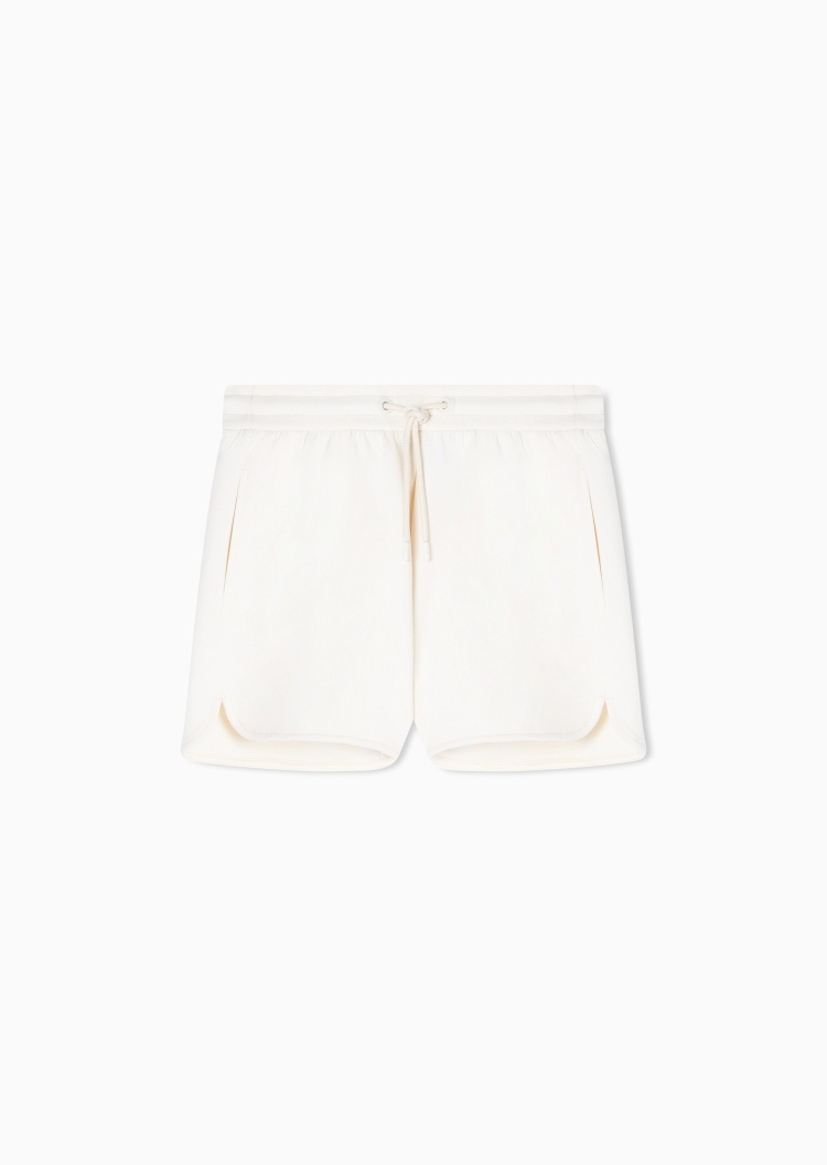 Emporio Armani 女士弹力系带侧开衩纯色休闲短裤