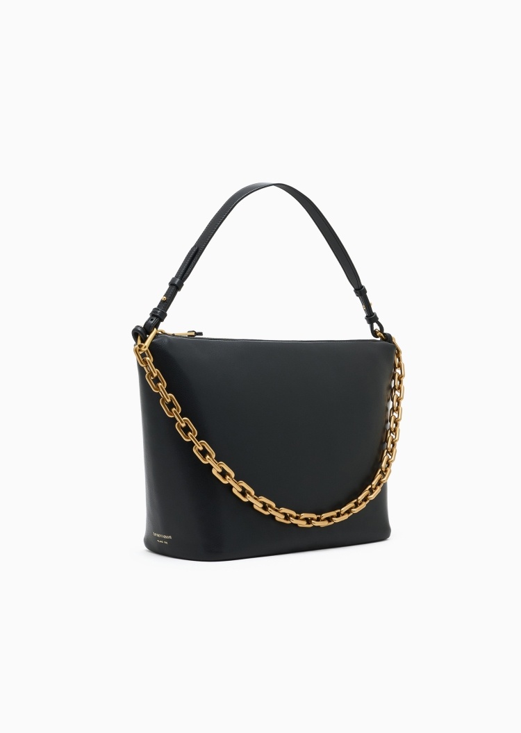 Emporio Armani 女士中号拉链Hobo可调节手提单肩包