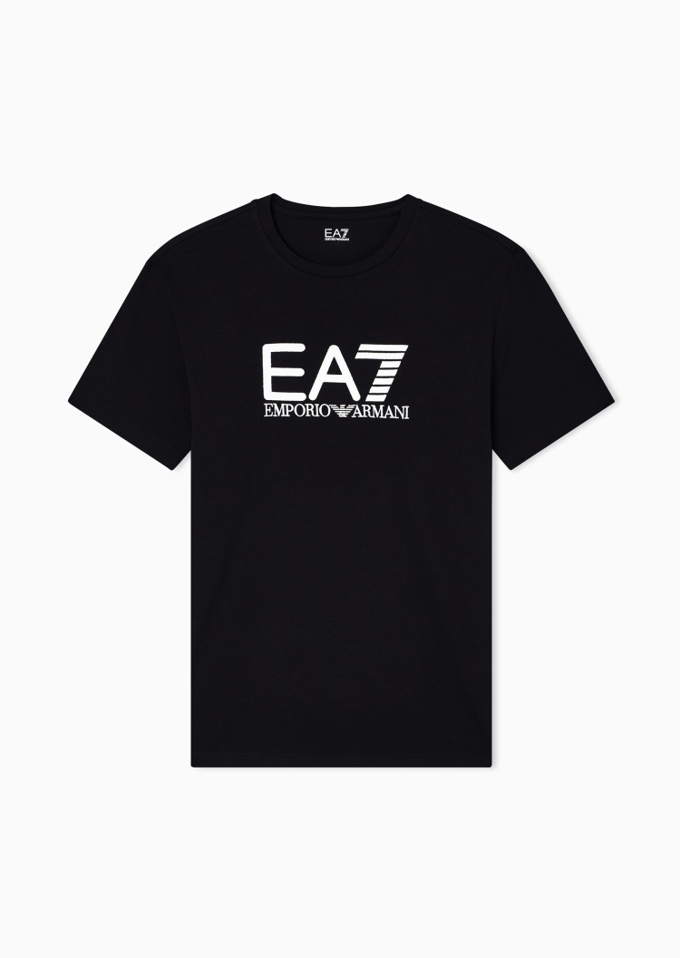 EA7 男士纯棉弹力合身短袖圆领运动T恤