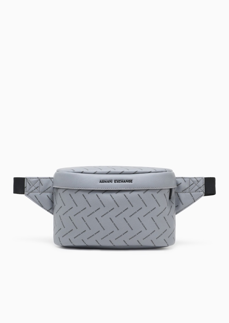 ARMANI EXCHANGE 男士拉链可调节肩带印花休闲斜挎腰包