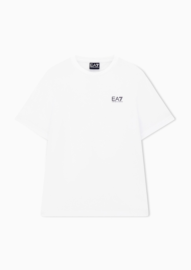 EA7 男士纯棉合身短袖圆领正肩健身训练T恤