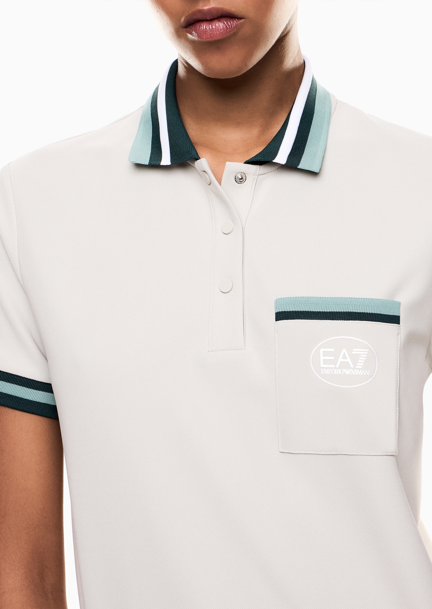 EA7 女士短袖翻领高尔夫运动Polo衫