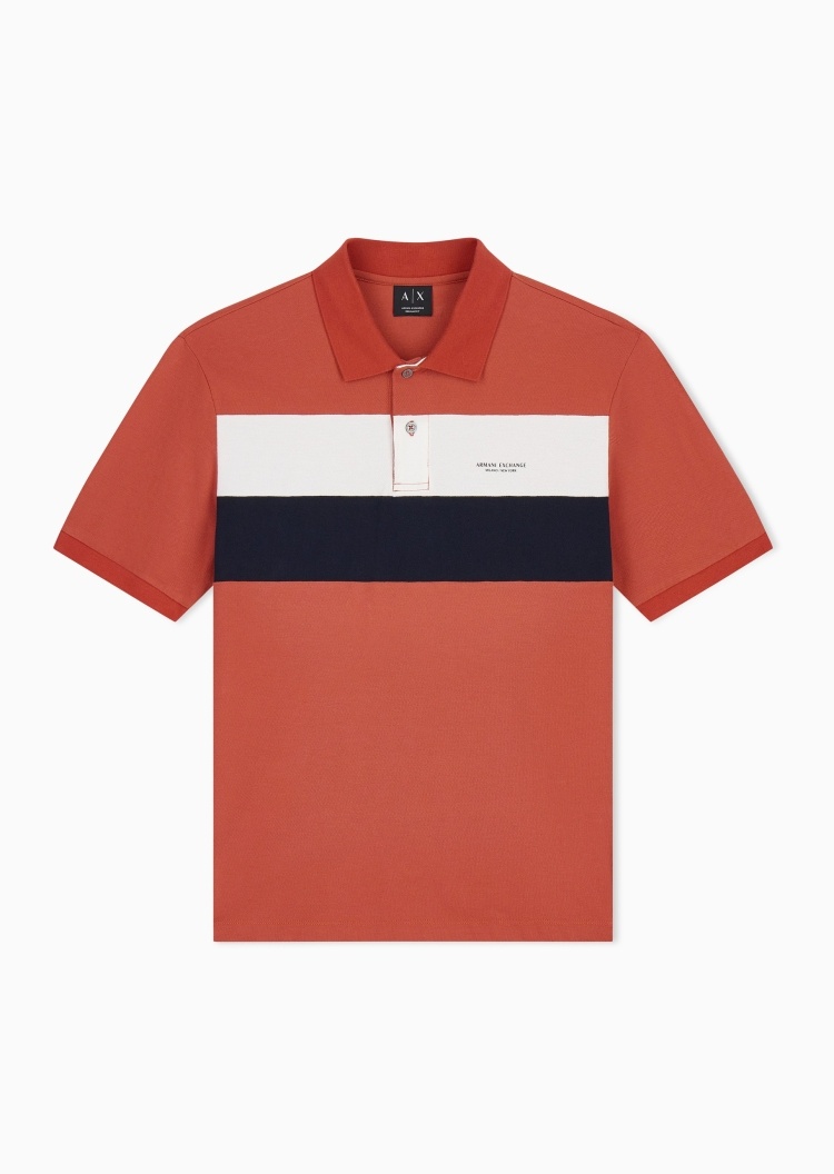 ARMANI EXCHANGE 男士纯棉短袖翻领撞色Polo衫