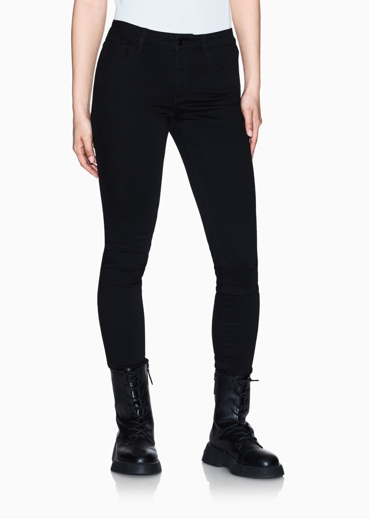 ARMANI EXCHANGE 女士棉质微弹紧身中腰长款铅笔窄脚牛仔裤