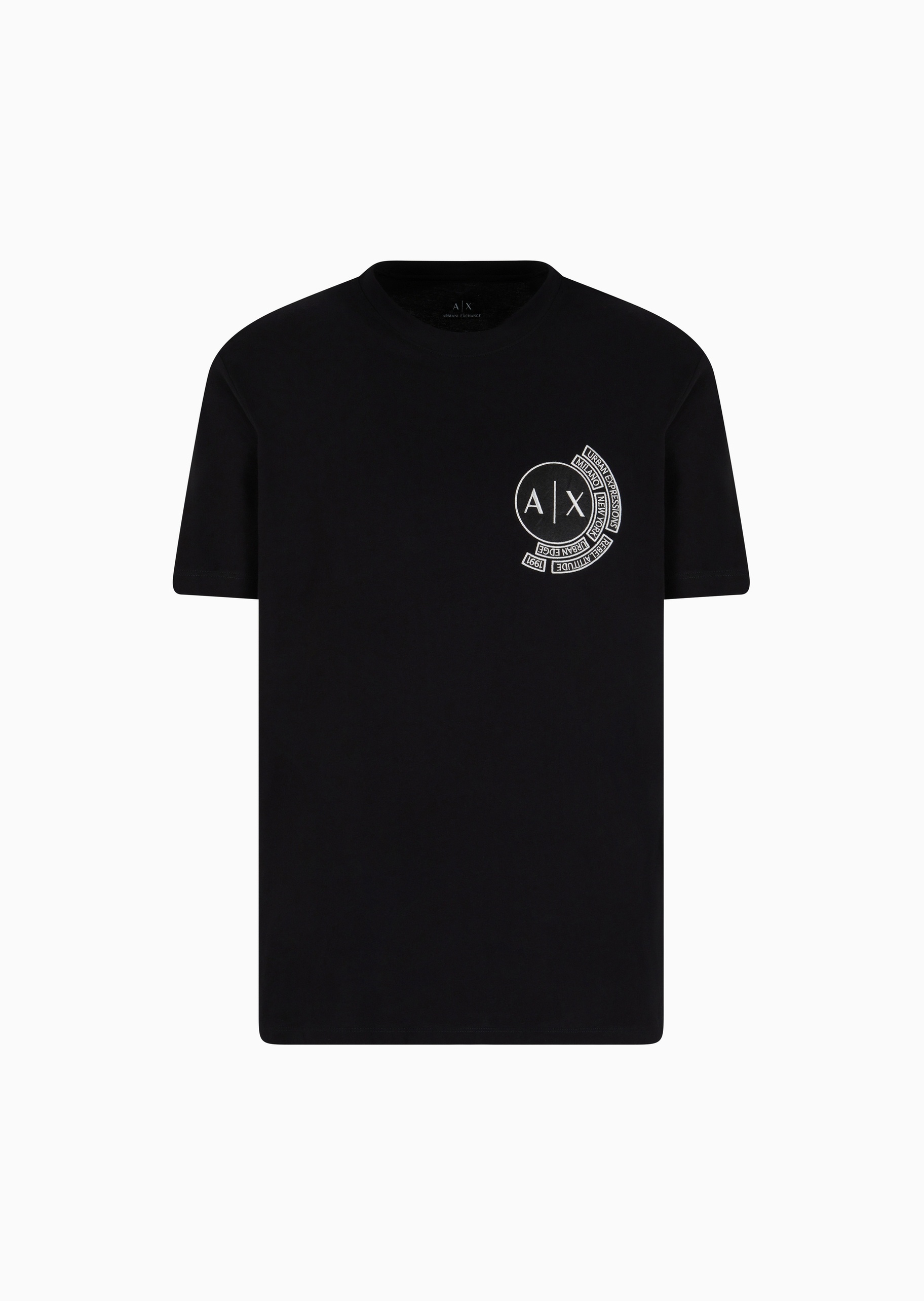 ARMANI EXCHANGE 男士纯棉宽松短袖圆领正肩刺绣T恤