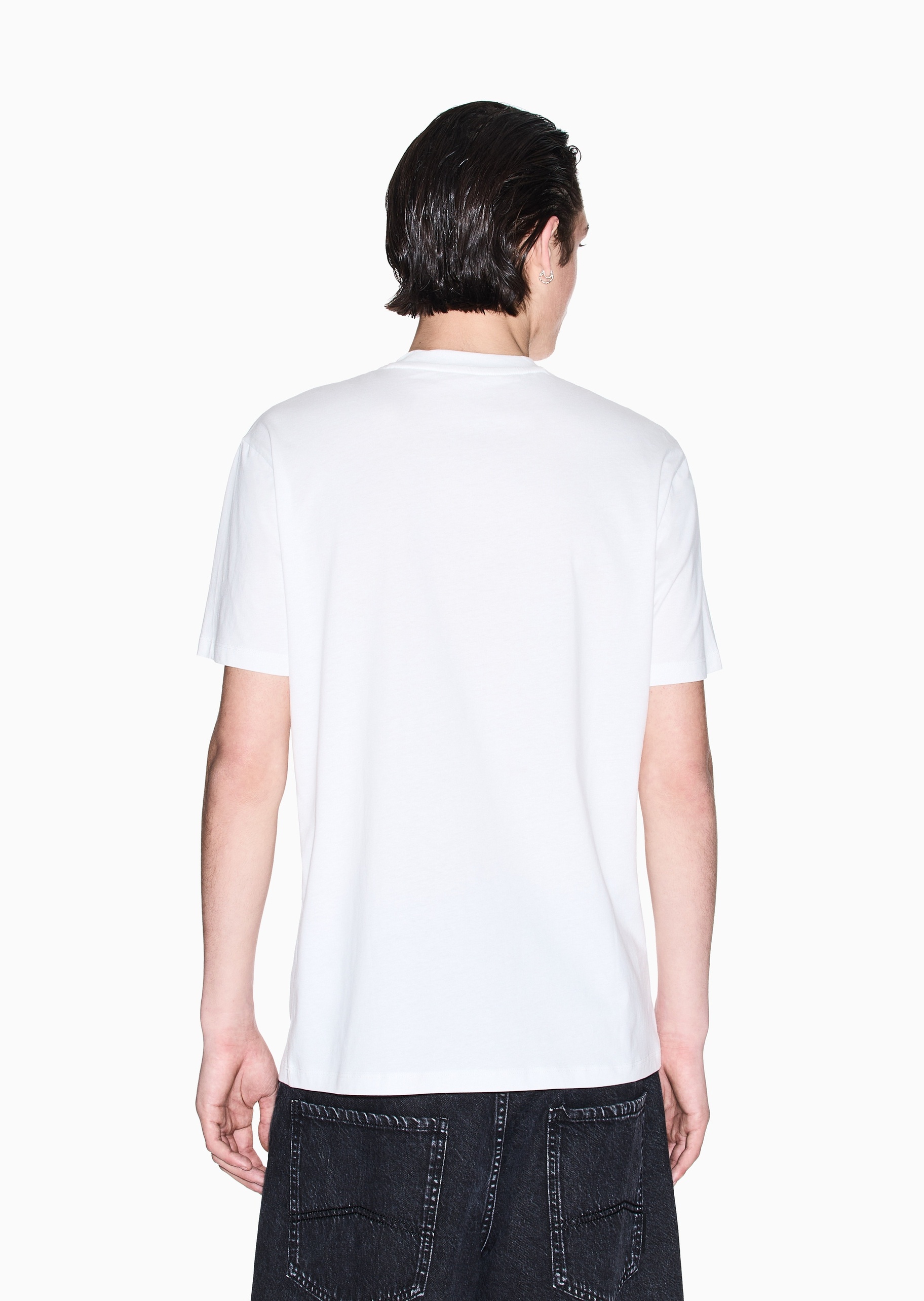 ARMANI EXCHANGE 男士全棉合身短袖圆领正肩纯色T恤