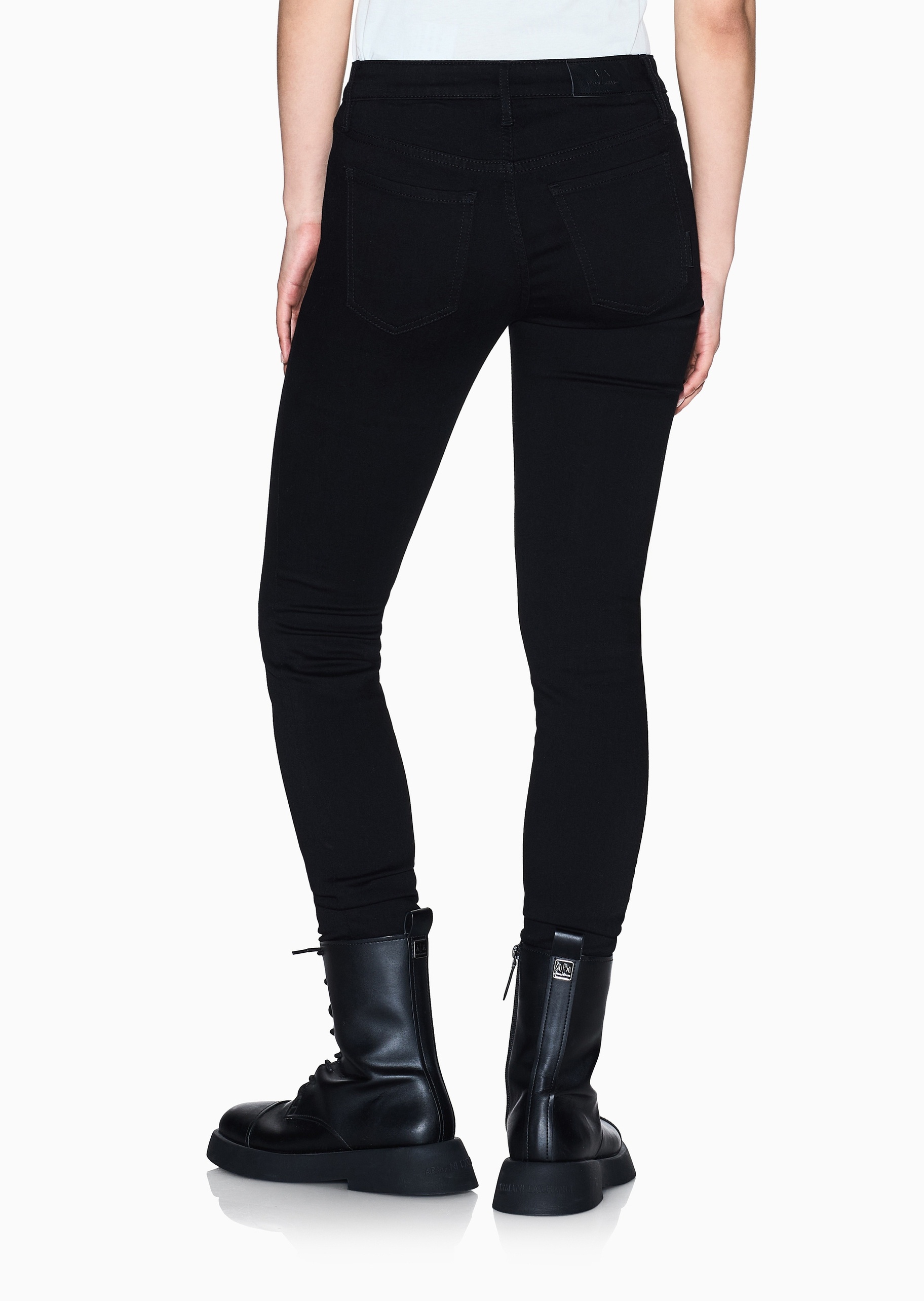ARMANI EXCHANGE 女士棉质微弹紧身中腰长款铅笔窄脚牛仔裤