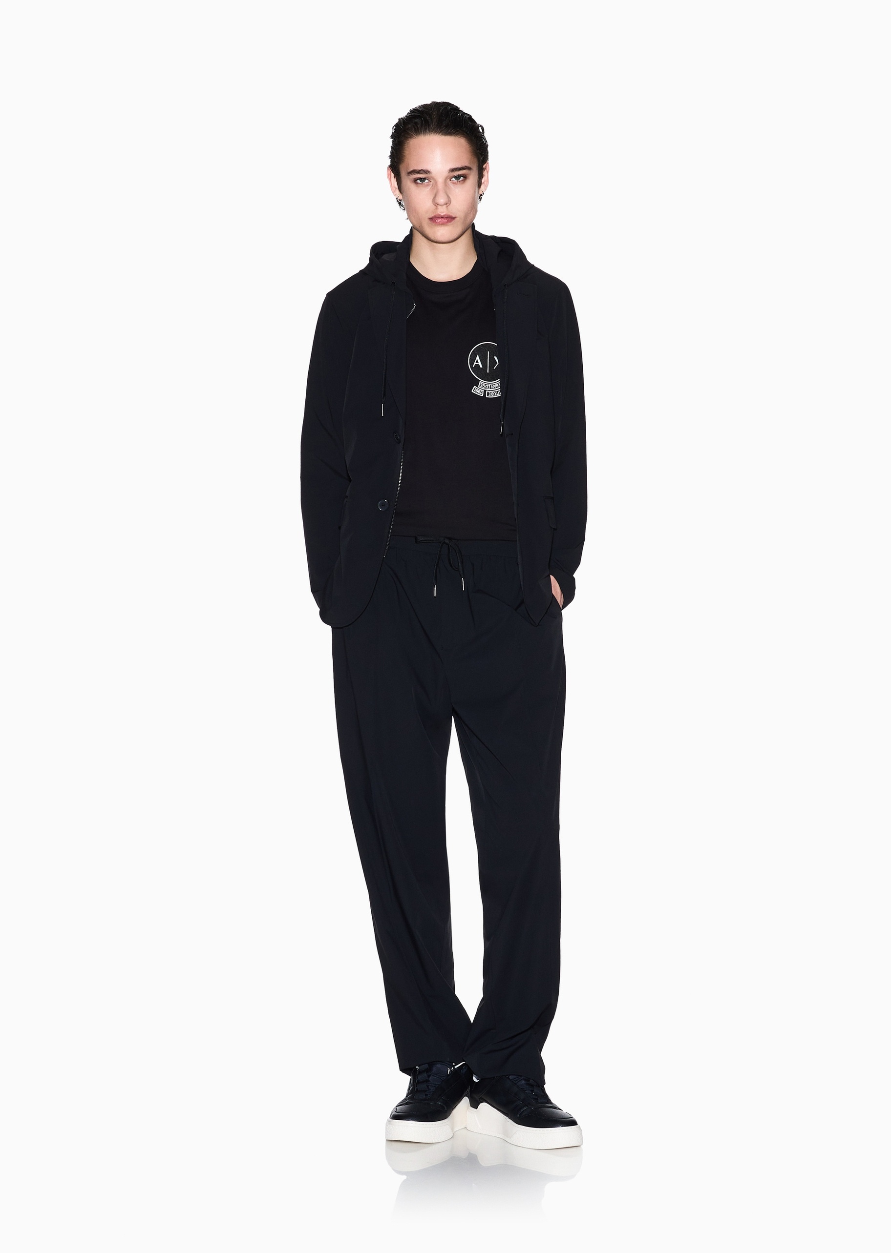 ARMANI EXCHANGE 男士纯棉宽松短袖圆领正肩刺绣T恤