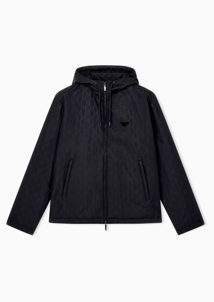 Emporio Armani 男士连帽轻薄直身短款通勤棉服外套