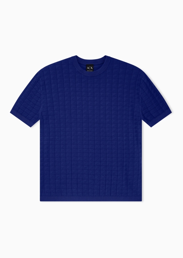 ARMANI EXCHANGE 男士短袖圆领肌理感商务休闲针织衫