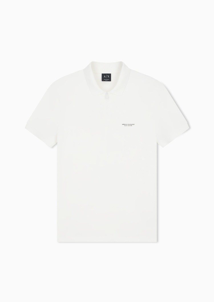 ARMANI EXCHANGE 男士弹力短袖翻领正肩印花Polo衫