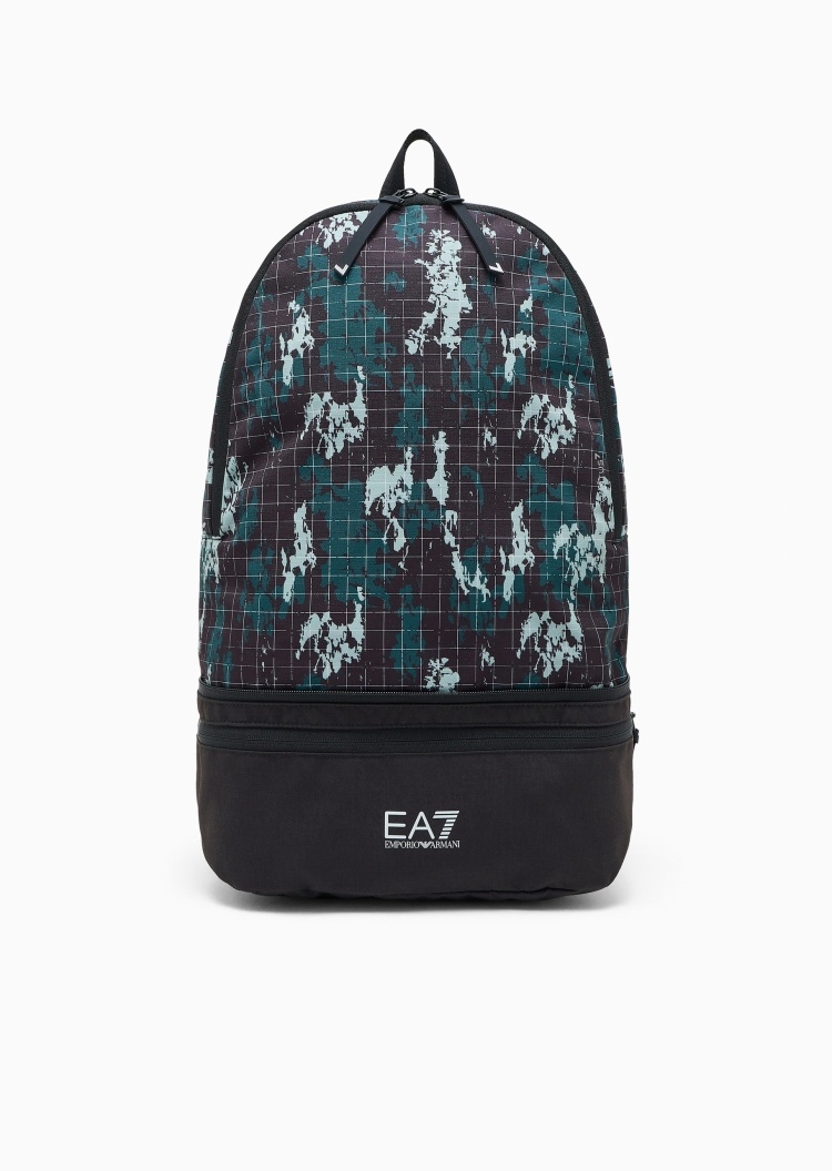 EA7 男女同款大容量拉链调节肩带手提双肩包