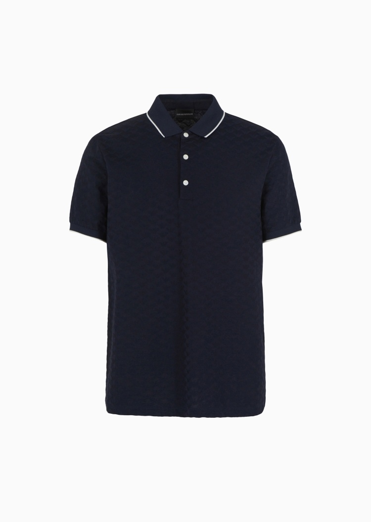 Emporio Armani 男士纯棉合身短袖翻领Polo衫