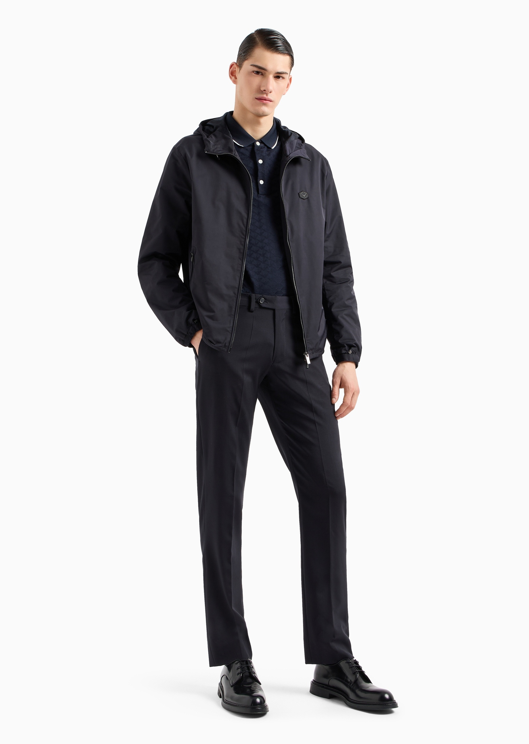 Emporio Armani 男士纯棉合身短袖翻领Polo衫