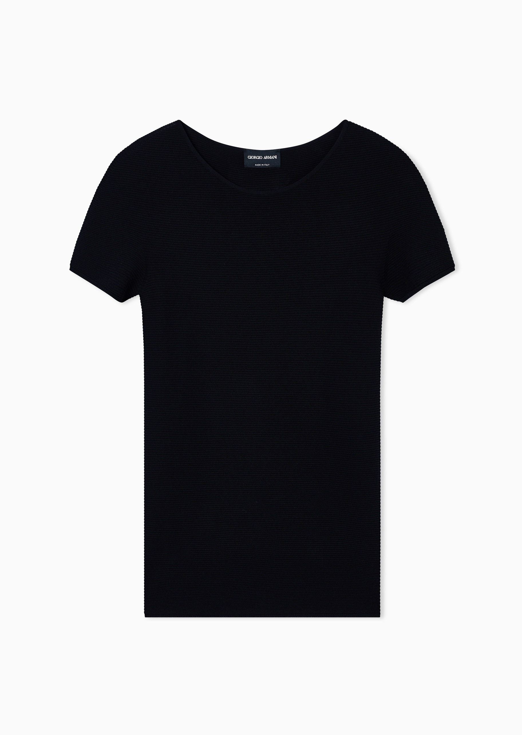 Giorgio Armani 女士圆领修身商务通勤短袖套头针织衫T恤